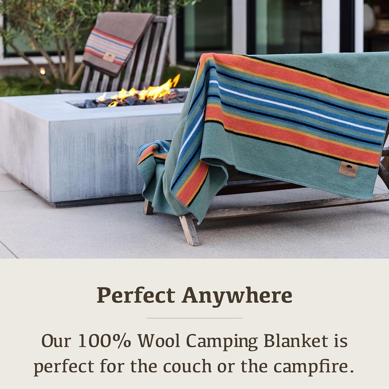 Chubbuck Authentic Chubbuck 100% Wool Blanket Camping (60" x 84") - Large Warm Blanket for Camping, Emergency, Outdoor Concerts and Home Use - Fire Retardant, Soft and Warm Blankets for Winter (Glacier) - Image 3